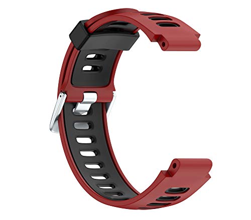 WIIKAI Compatible con Garmin Forerunner 735XT，630，620，235，230，220 Correas para Relojes, Correa de Pulsera de Reemplazo(Rojo + Negro).