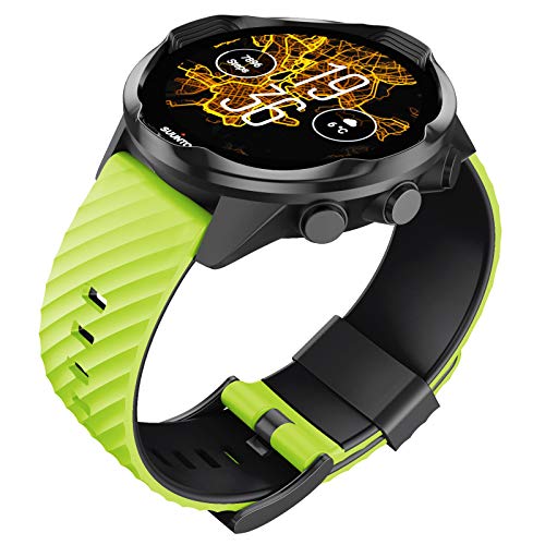 WIIKAI Correa de repuesto compatible con suunto 7/9/9 baro/spartan sport/D5, correa de silicona para reloj (verde+negro)