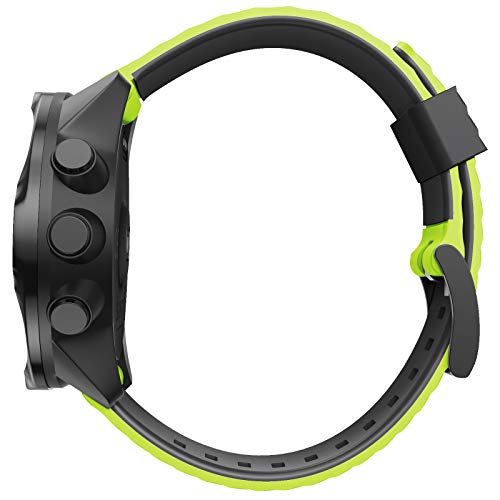 WIIKAI Correa de repuesto compatible con suunto 7/9/9 baro/spartan sport/D5, correa de silicona para reloj (verde+negro)