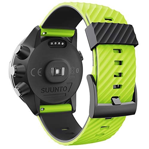 WIIKAI Correa de repuesto compatible con suunto 7/9/9 baro/spartan sport/D5, correa de silicona para reloj (verde+negro)