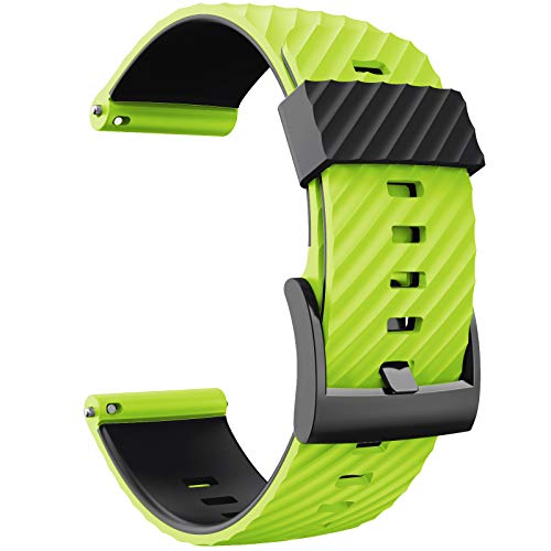 WIIKAI Correa de repuesto compatible con suunto 7/9/9 baro/spartan sport/D5, correa de silicona para reloj (verde+negro)