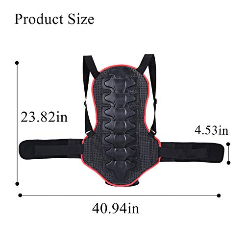 WILDKEN Protección de Espalda para Motocross Cuerpo de la Columna Armadura Dorsal Guardia Carrera Corporal para Patinaje de Esquí/Snowboard/Bicicleta/Moto (Rojo)