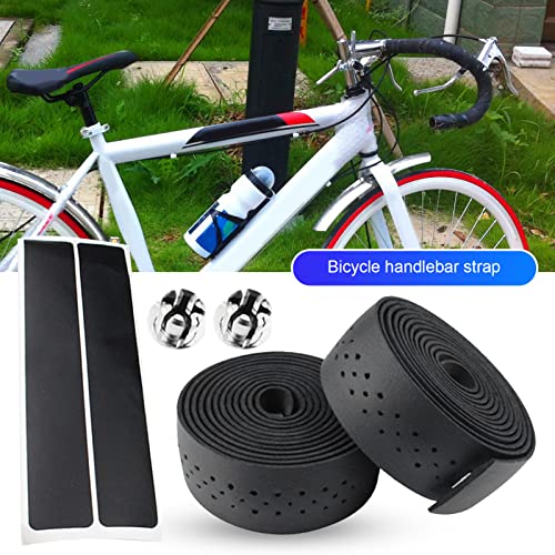 Wilitto 2Pcs Bar Tape Exquisite Craftsmanship Non-Slip Cycling Handle Wrap Compatible with Mountain Bike Black