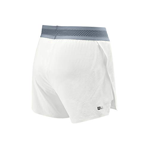 Wilson Mujer, W UL KAOS TWIN 3.5 SHORT, Pantalón corto de tenis, Nailon/Elastano, Blanco, Talla L, WRA780802