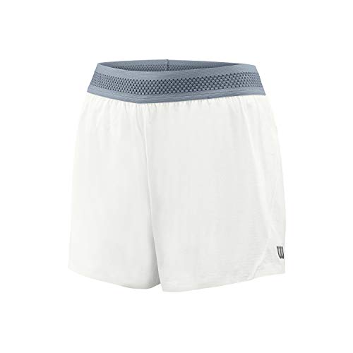 Wilson Mujer, W UL KAOS TWIN 3.5 SHORT, Pantalón corto de tenis, Nailon/Elastano, Blanco, Talla L, WRA780802