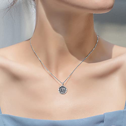 WINNICACA Collar de San Cristóbal de plata de ley con medalla protectora de San Cristóbal para mujeres, regalo de mamá