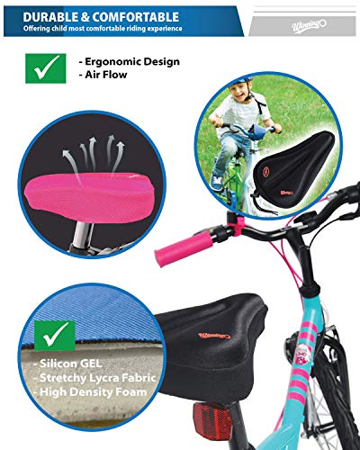 WINNINGO niño Bicicleta Gel sillín para Bicicleta de Asiento Funda de cojín más cómodo pequeño para niños (Azul)