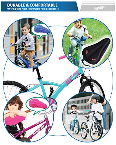 WINNINGO niño Bicicleta Gel sillín para Bicicleta de Asiento Funda de cojín más cómodo pequeño para niños (Azul)