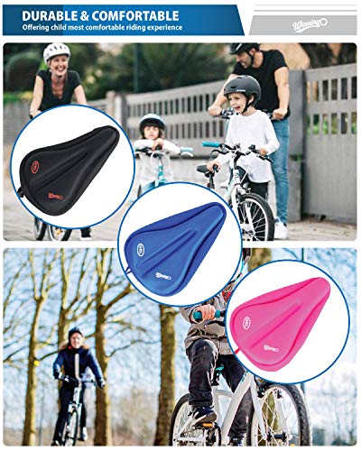 WINNINGO niño Bicicleta Gel sillín para Bicicleta de Asiento Funda de cojín más cómodo pequeño para niños (Azul)