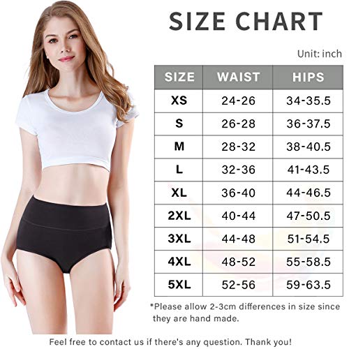 wirarpa Braguitas Culotte Algodón para Mujer Bragas de Cintura Alta Cómodo Faja Reductora Ajustan Pack de 5 Talla 38