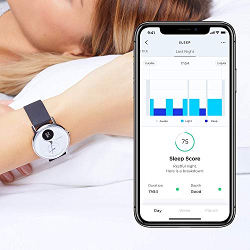 Withings Steel HR - Reloj inteligente híbrido con seguimiento de la actividad por GPS, control de la frecuencia cardíaca, seguimiento del sueño, sumergible y con una autonomía de 25 días