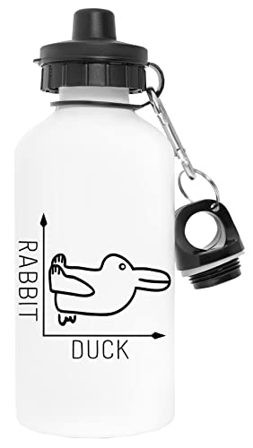 Wittgenstein Rabbit Duck Illusion Scale Blanco Botella de Agua Aluminio Deportes Viaje Exterior White Water Bottle Aluminium Sports Travel Outdoor