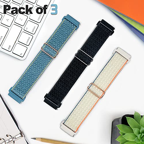 Wizvv Nylon Elastic Correas Pulsera de Repuesto compatibles con Samsung Galaxy Watch 4 Active 2 44 mm 40 mm 42mm Galaxy Watch 3 41 mm Amazfit Garmin 20 mm Hombres Mujeres