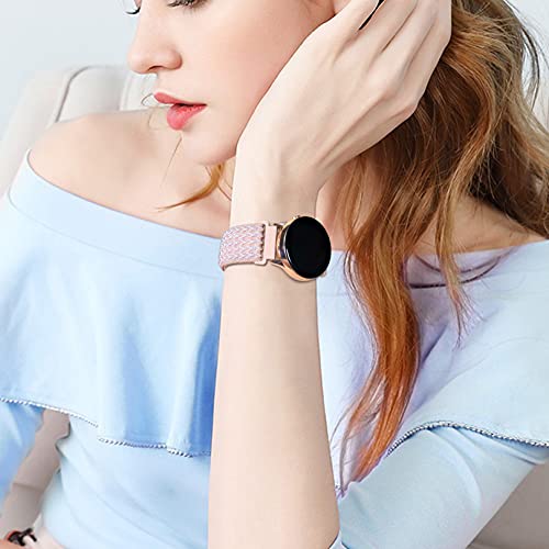 Wizvv Nylon Elastic Correas Pulsera de Repuesto compatibles con Samsung Galaxy Watch 4 Active 2 44 mm 40 mm 42mm Galaxy Watch 3 41 mm Amazfit Garmin 20 mm Hombres Mujeres
