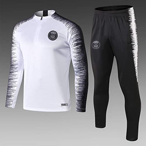 WJWA Chándales de fútbol Paṛịs Portugal para Hombre, chándal de Entrenamiento de fútbol para Club de fútbol PṢG, chándal de Manga Larga para Adultos, Primavera y otoño, Unisex (Blanco 1, M)