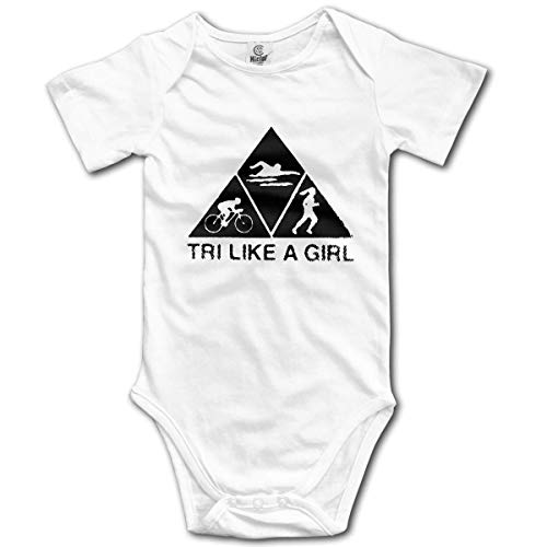 WlQshop Mono para Bebé,Mameluco Bebé Unisex Triathlon Like A Girl Newborn Baby Boys Clothing Short Sleeve Infant Bodies