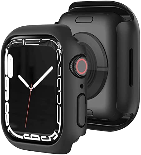 Wookfiss Compatible con Apple Watch Series 7 45mm Protector Bumper Case Negro