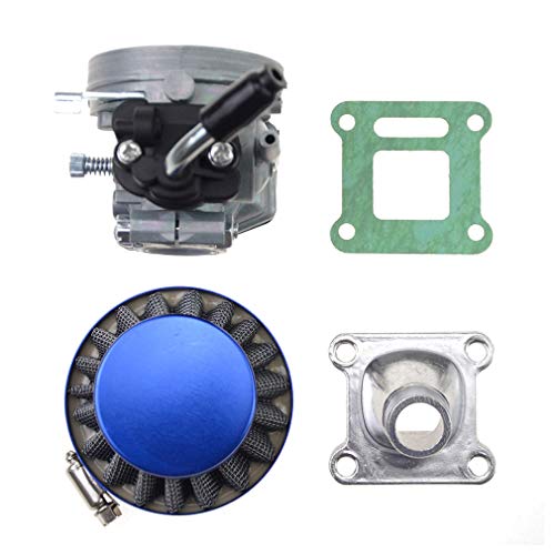 WOOSTAR 19mm Carburador con Filtros de Aire Junta Reemplazo para 2 Tiempos 47cc 49cc Mini Pocket Bike ATV Quad Chopper Azul