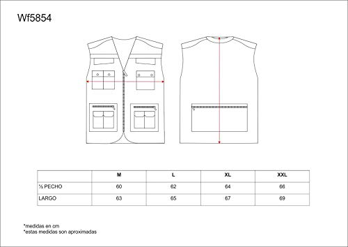 Work Team Chaleco Linea 5 Tipo Safari Combinado en 3 Colores, Vivos Reflectantes. Hombre Gris Oscuro+Gris Claro+Negro XXL