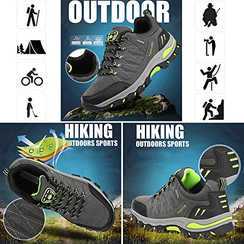 Wowei - Botas de senderismo, impermeables, para exteriores, deportivas, antideslizantes, cómodas, ligeras, de montaña, para trekking, para hombre y mujer, color Rojo, talla 37 EU