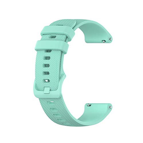 Wownadu 18MM Correa Compatible para Garmin Vivoactive 4S, Compatible para Garmin Vivomove 3S Correa Mujer Hombre Pulsera Recambio Sport Silicona Band Verde azulado (sin Reloj)