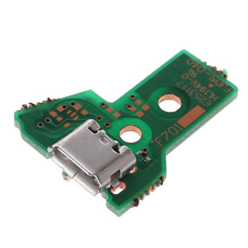 WOWOWO Reemplace la Placa del Puerto de Carga USB para el Controlador PS4 JDS-040 con Cable Flexible de 12 Pines