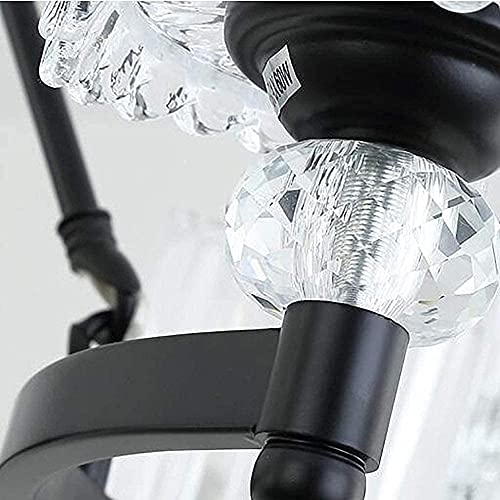 WQERLC Lámpara, Luz Colgante, Luz de Techo de Araña, Cristal Nordic Moderno Moderna Ajustable Ajustable Ajuste Ing Fixto para Comedor Cocina de la Caja/Black/8 S