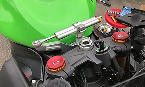 WQSM para Kawasaki ZX6R 2009, 2010, 2011, 2012, 2013, 2014, 2015, 2016, 2017, 2018, 2019, Soporte De Amortiguador Estabilizador De Dirección De Motocicleta CNC Motocicleta Partes (Color : Green Set)