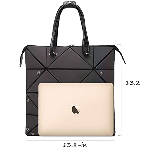 WUIOS - Juego de 3 bolsos geométricos luminosos para mujer y bolsos holográficos cruzados con cartera, Gris (Shoulder Bag), Medium