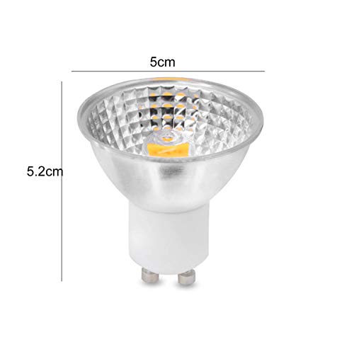 WULE-RYP Potencia 5W GU10 LED Light Cup CU10 COB LED Lámpara Cup Lampada LED Bombilla 110V 220V LED Lámpara de proyector Componentes de luz (Color : 110V, Size : Warm White)