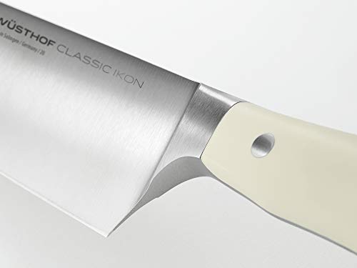 Wusthof Classic Ikon Crème (1040431317) - Cuchillo Santoku, Hoja Alveolada de 17 cm, Cuchillo de Cocina Estilo Asiático, Acero Inoxidable de Calidad, Mango Blanco