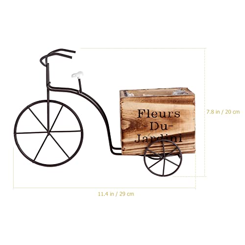 WYDM Jardinera de Flores para Bicicleta, jardineras rústicas para Patio, macetas para Plantas, jardín, decoración de Interiores y Exteriores (Blanco, tamaño Grande, Estilo Aleatorio) (Madera Grande)