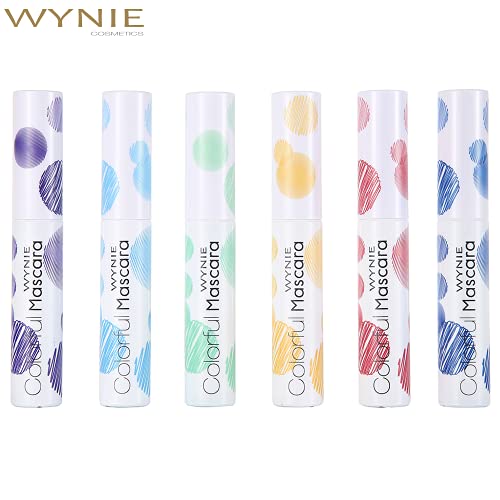 WYNIE Colorful Máscara de Pestañas de Colores Morado, Azul, Verde Fijado Natural Fórmula Pigmentada Cruelty Free Tono Verde - 10 ml