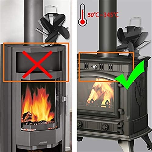 Wzrx7 - shop Fan de la Estufa de Madera Fan 4 Blades Operación silenciosa Eco y distribución de Calor eficiente for la Chimenea de lo Quemador de Madera