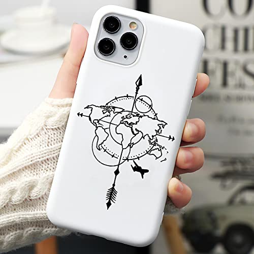 WZSCH World Map Phone Case para iPhone 13 12 11 Pro X XR XS MAX 8 7 Plus Travel Couple TPU Cover SE 2020 Fundas paraiPhone7Plus / 8Plus G