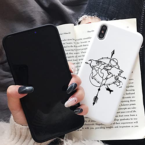 WZSCH World Map Phone Case para iPhone 13 12 11 Pro X XR XS MAX 8 7 Plus Travel Couple TPU Cover SE 2020 Fundas paraiPhone7Plus / 8Plus G