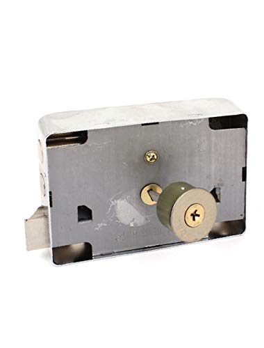 X-DREE Puerta de seguridad para el hogar Llave en cruz Culata Cilindro derecho Llave de seguridad cerradur de llanta Conjunto(Home Security Door Cross Key Head Cylinder Right Hand Deadbolt Rim Lock Ke