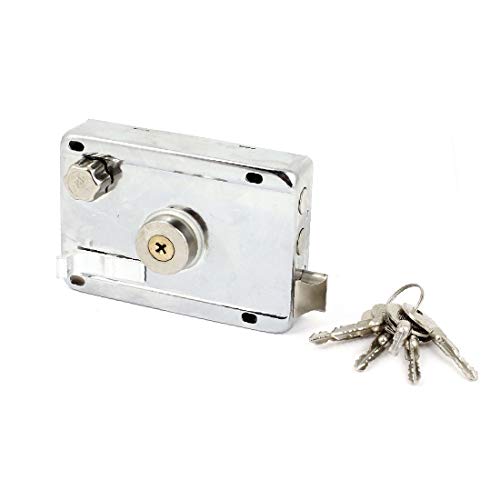 X-DREE Puerta de seguridad para el hogar Llave en cruz Culata Cilindro derecho Llave de seguridad cerradur de llanta Conjunto(Home Security Door Cross Key Head Cylinder Right Hand Deadbolt Rim Lock Ke