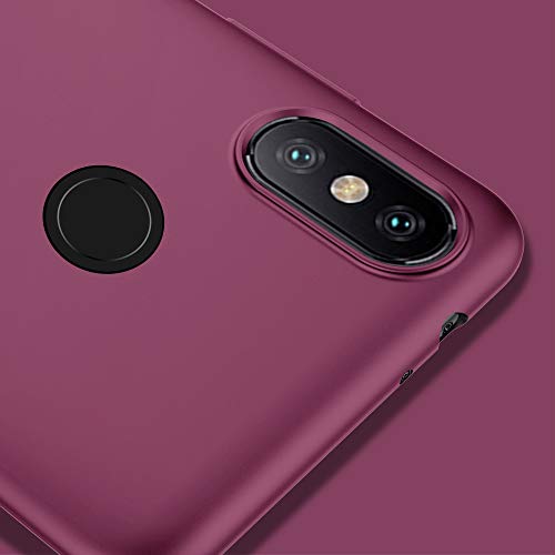 X-level Funda Xiaomi Mi A2,Ultra Delgada y Ultra Slim Ligero Protective Suave TPU Carcasa Case para Xiaomi Mi A2-Vino Rojo