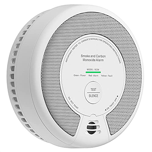 X-Sense Detector de Humo y monóxido de Carbono de 10 años, Detector de Humo y Detector de CO con botón de Prueba, fácil instalación, verificación automática, SC06