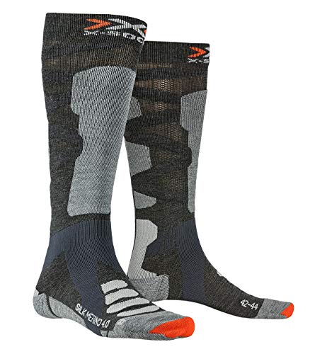 X-Socks Ski Silk 4.0 Invierno Merino Calcetines De Esquí, Hombre, Anthracite Grey Melange, 45/47
