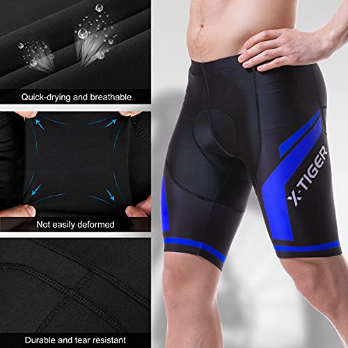 X-TIGER Hombres de Bicicleta Maillots con 5D Gel Acolchado MTB Ciclismo Pantalones Cortos