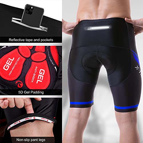 X-TIGER Hombres de Bicicleta Maillots con 5D Gel Acolchado MTB Ciclismo Pantalones Cortos