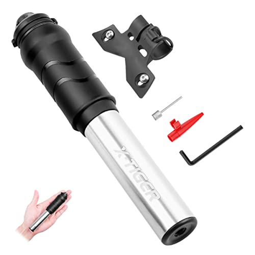 X-TIGER Mini Bombas de Bicicleta,Bomba de Aire Bici Adaptador Válvulas Presta y Schrader Bombas de Inflador，Adecuada para BMX,Motocicletas, Productos de Pelota para Exteriores
