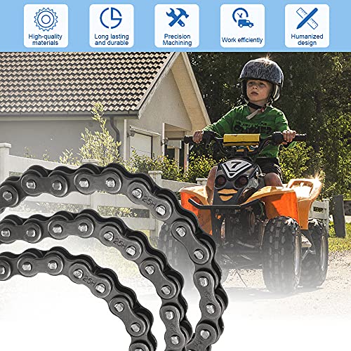 XAVSWRDE Cadena Minimoto 25H con 158 Eslabones 1 Pieza Cadena de Repuesto para Bicicleta de Bolsillo de 47cc y 49cc Pocket Bike Cadena de Patinete Eléctrico Reemplazo de Cadena de Metal para Quad ATV