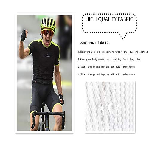 XGFHX Maillot de ciclismo para hombre maillot de ciclismo de manga corta transpirable de secado rápido + pantalones cortos con correa de gel