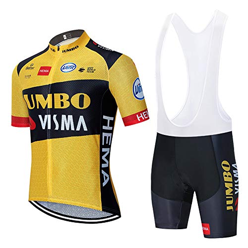 XGFHX Maillot de ciclismo para hombre maillot de ciclismo de manga corta transpirable de secado rápido + pantalones cortos con correa de gel