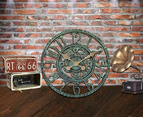 XHAEJ Reloj al Aire Libre, Reloj de Pared al Aire Libre Reloj de Pared Interior al Aire Libre Cog Rueda Diseño mecánico for/Patio/Patio/casa