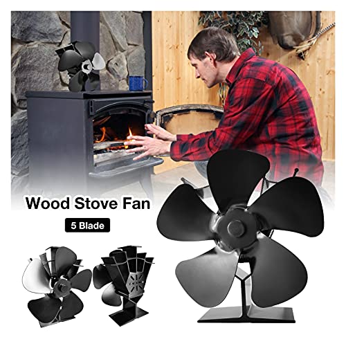 XIANGE100-SHOP Ventiladores para chimeneas 5 Cuchillas Chimenea Fan Fan Stuff Fan Ventilador de Calor silencioso Fan de Eco Powered For Log Burner Hogar Chimenea Chimenea