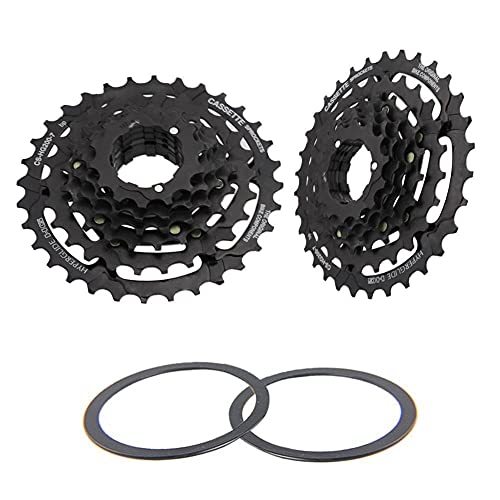 XIEJING Piñón Casette，Bicicleta Cassette Piñón 7/21 Velocidad 12-32T Bicicleta Flywheel Steel MTB Bike Road Bike Bike Cassettes Flywheel Freewheel con 2 Juntas de 2 mm